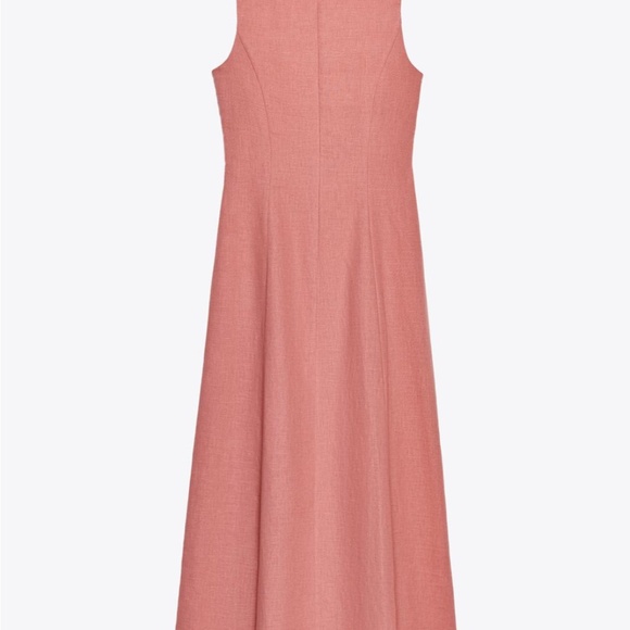 Pink Linen Midi Dress - Zara - Picture 4 of 5